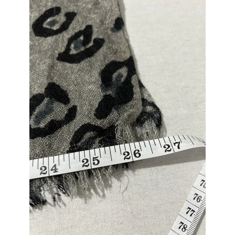 grey and black leopard print scarf